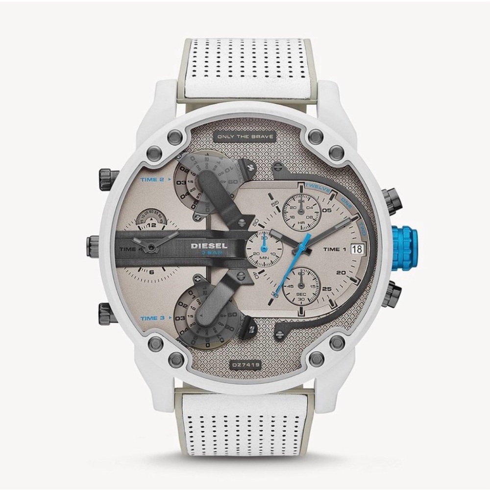Diesel Men's Mr. Daddy 2.0 Chronograph, White-Tone Stainless Steel Watch